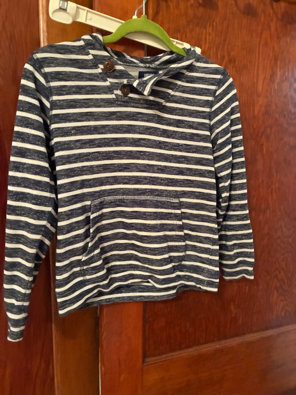 Univibe Navy & White Striped Knit Hoodie